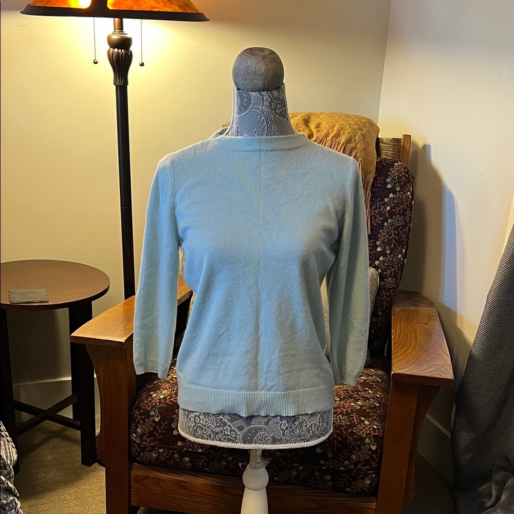 Light Blue Talbots 100% cashmere Women's Sweater
